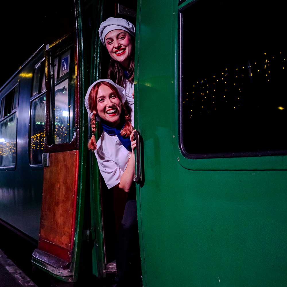 chefs at the polar express train ride 