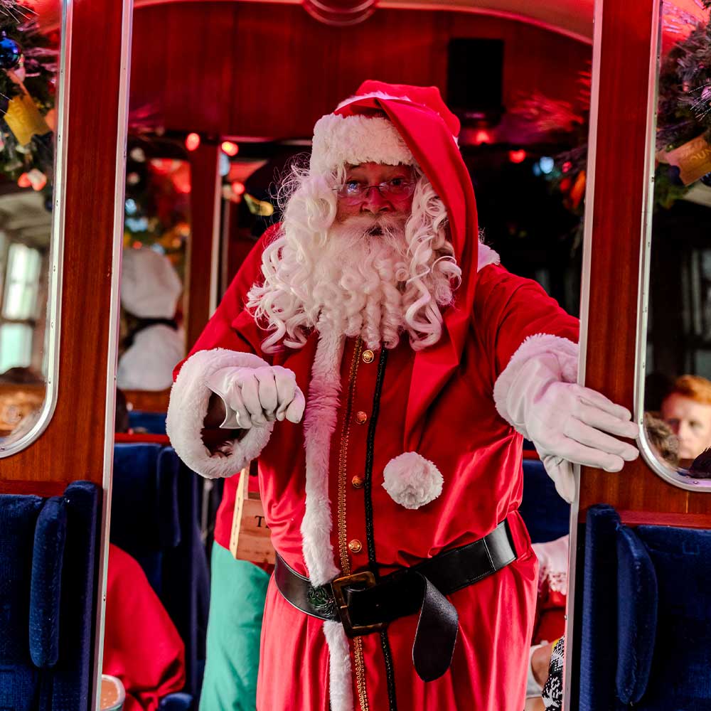 santa at the polar express train ride