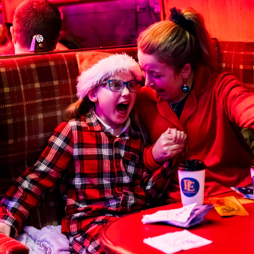 customers on board the polar express train ride south devon