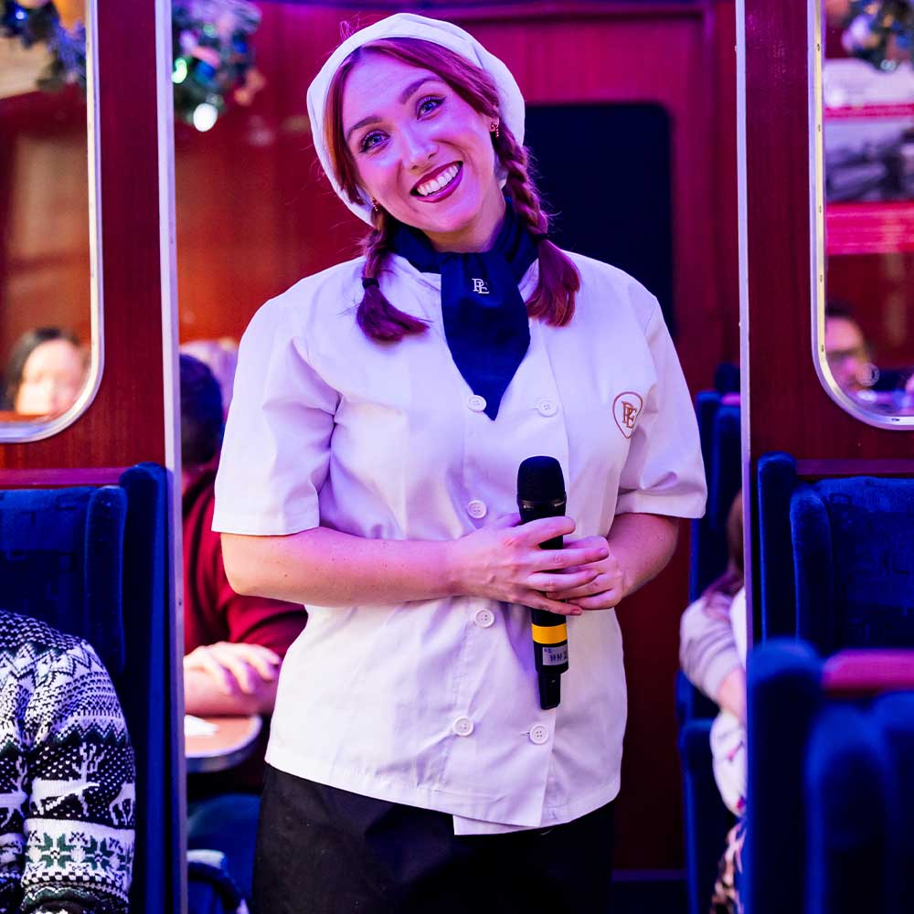 chef on board the polar express train ride