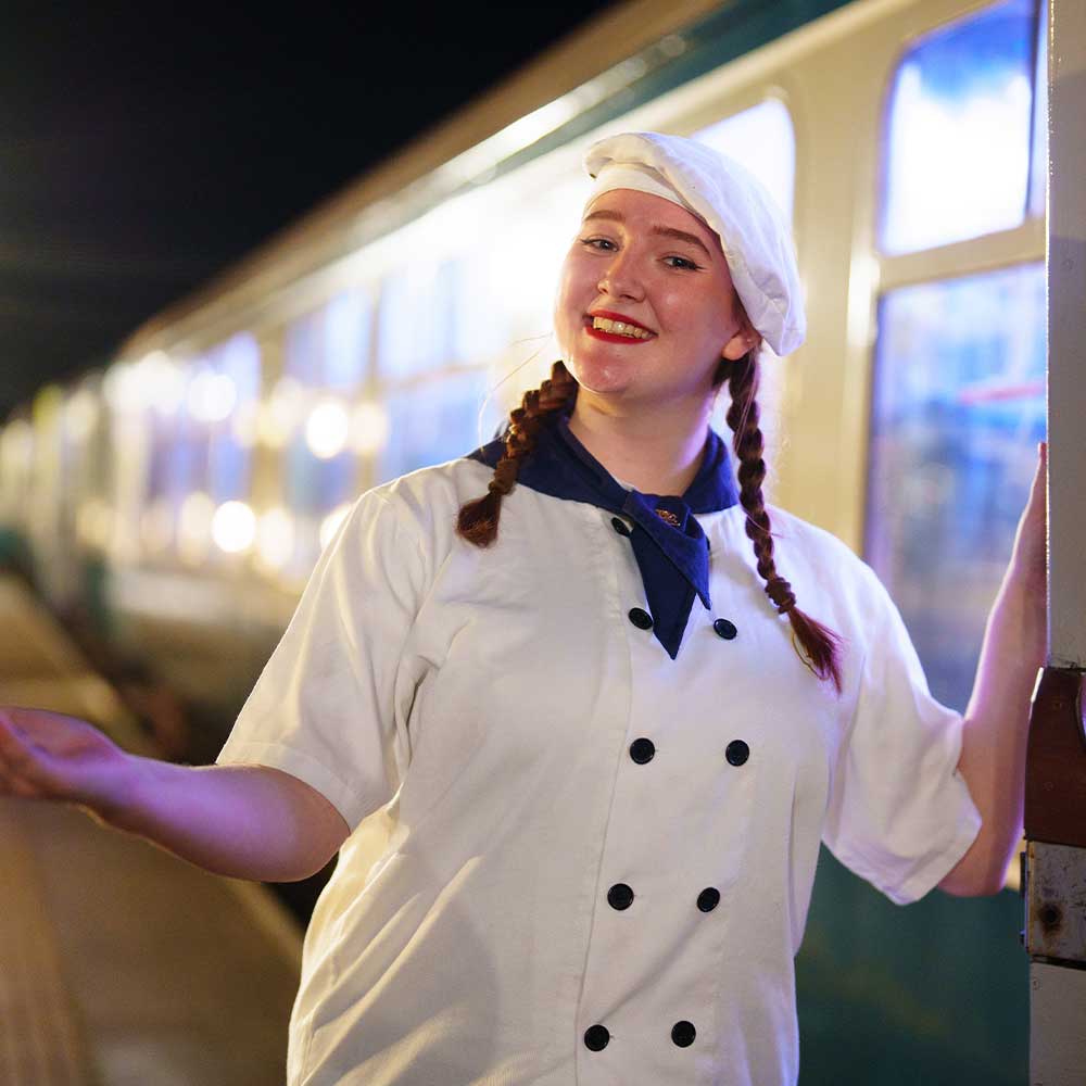 chef at the polar express train ride 