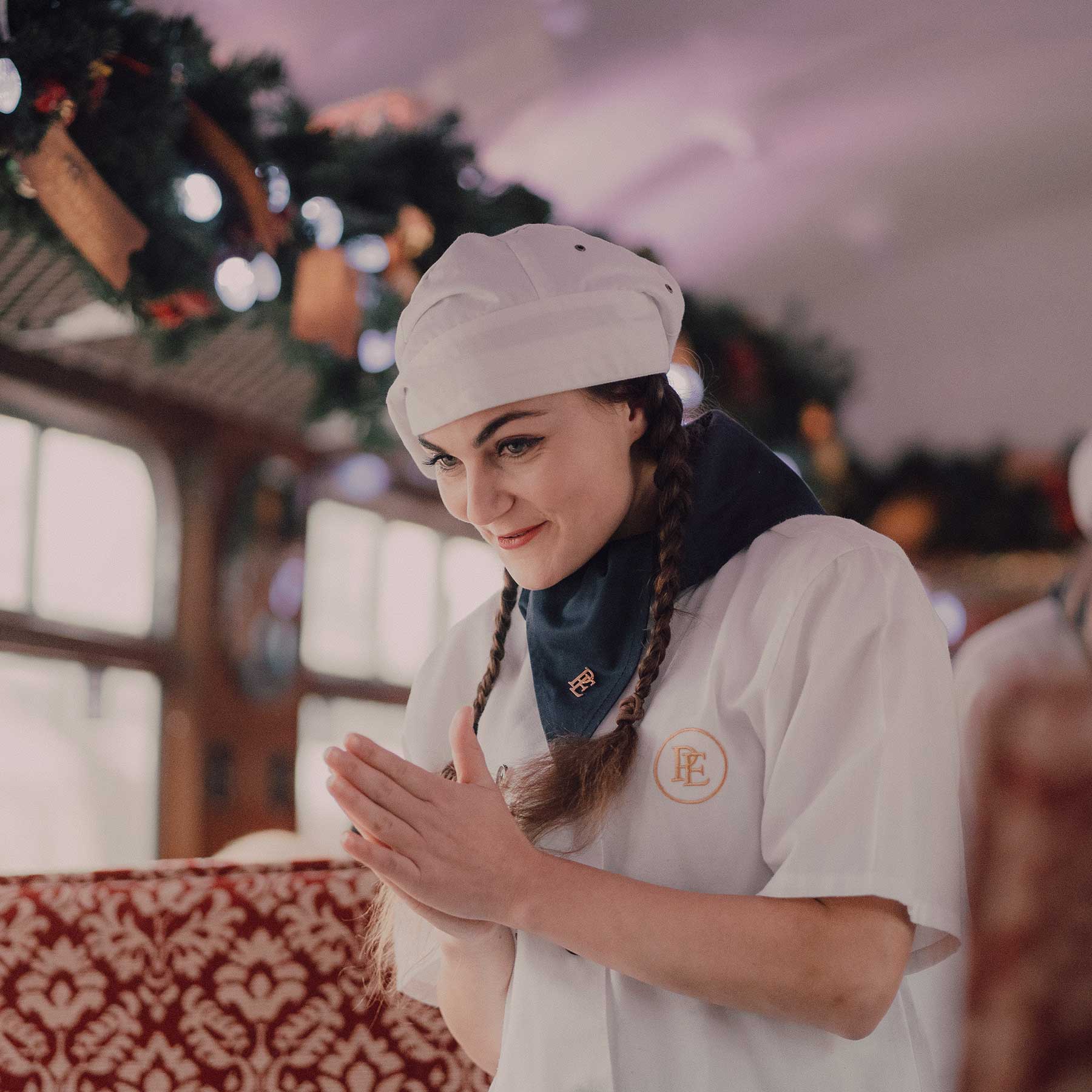 chefs on board the polar express train ride